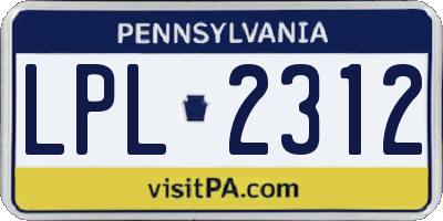 PA license plate LPL2312