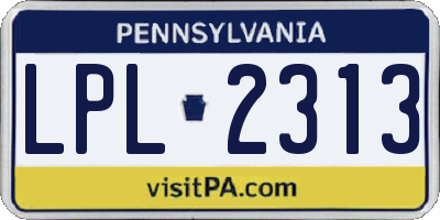 PA license plate LPL2313