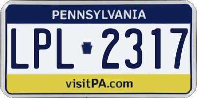 PA license plate LPL2317