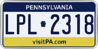 PA license plate LPL2318