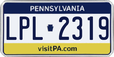 PA license plate LPL2319