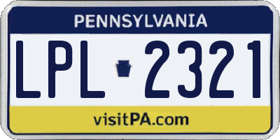 PA license plate LPL2321