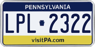 PA license plate LPL2322