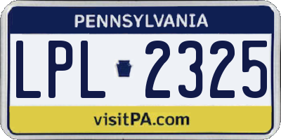 PA license plate LPL2325