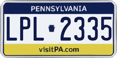 PA license plate LPL2335