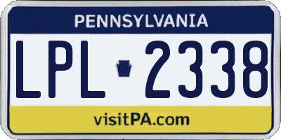 PA license plate LPL2338