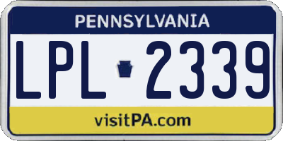 PA license plate LPL2339