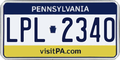 PA license plate LPL2340