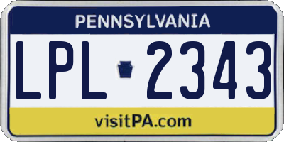 PA license plate LPL2343