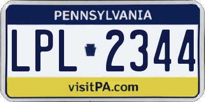 PA license plate LPL2344