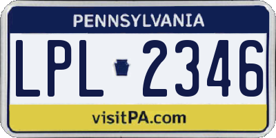PA license plate LPL2346
