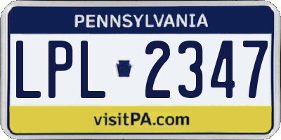 PA license plate LPL2347