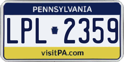 PA license plate LPL2359
