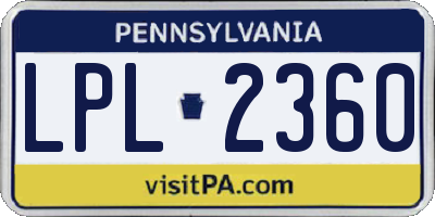 PA license plate LPL2360