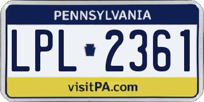 PA license plate LPL2361