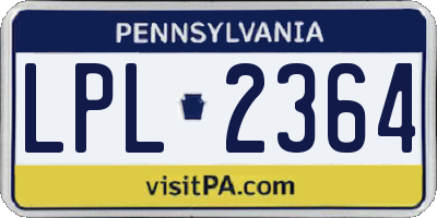 PA license plate LPL2364