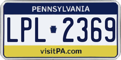 PA license plate LPL2369