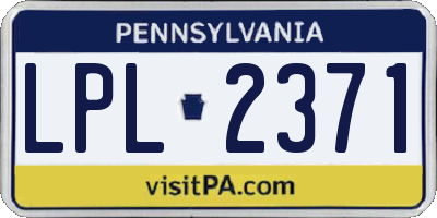 PA license plate LPL2371