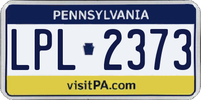 PA license plate LPL2373