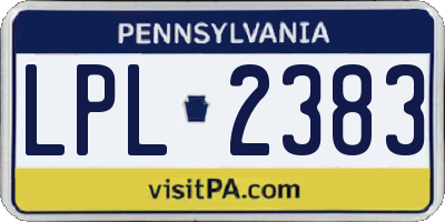 PA license plate LPL2383