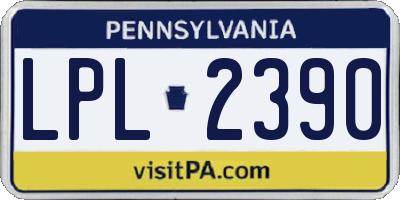 PA license plate LPL2390
