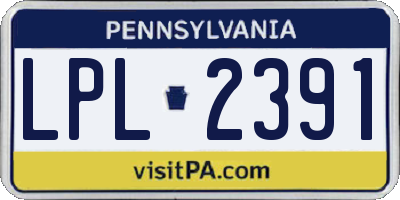 PA license plate LPL2391