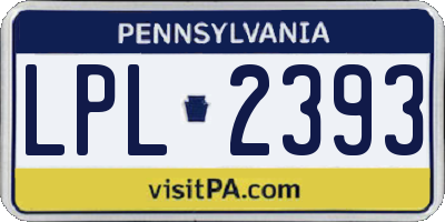 PA license plate LPL2393