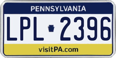 PA license plate LPL2396