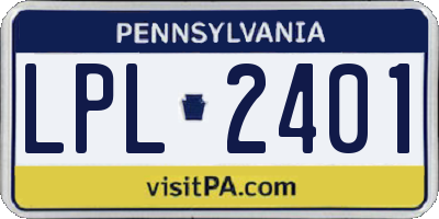 PA license plate LPL2401