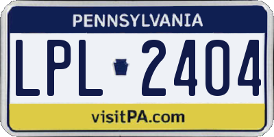 PA license plate LPL2404