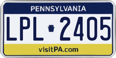 PA license plate LPL2405