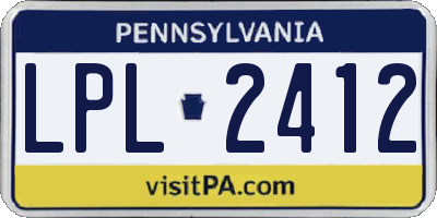 PA license plate LPL2412