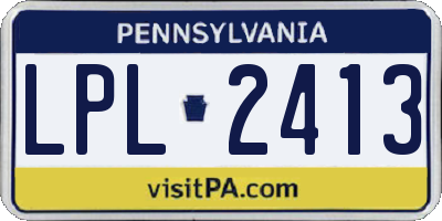 PA license plate LPL2413