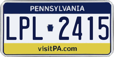 PA license plate LPL2415