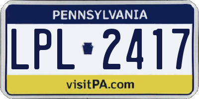 PA license plate LPL2417