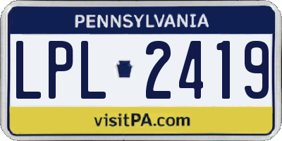PA license plate LPL2419