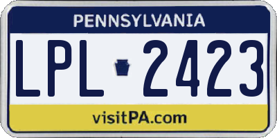 PA license plate LPL2423