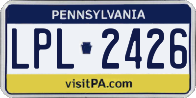 PA license plate LPL2426