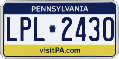 PA license plate LPL2430