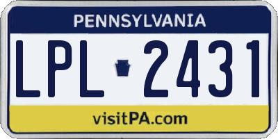 PA license plate LPL2431