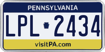 PA license plate LPL2434