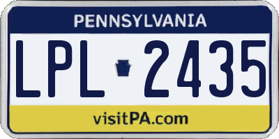 PA license plate LPL2435