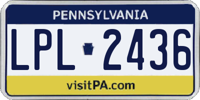 PA license plate LPL2436