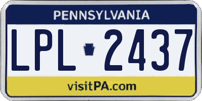 PA license plate LPL2437
