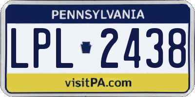 PA license plate LPL2438