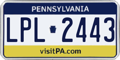 PA license plate LPL2443