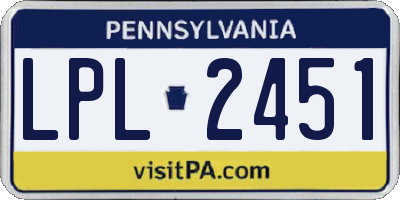PA license plate LPL2451