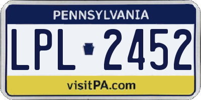 PA license plate LPL2452