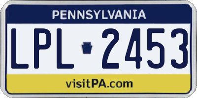 PA license plate LPL2453
