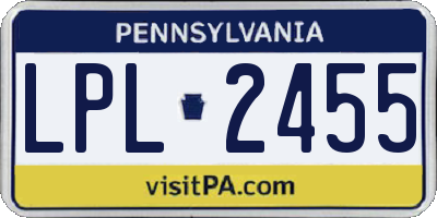 PA license plate LPL2455